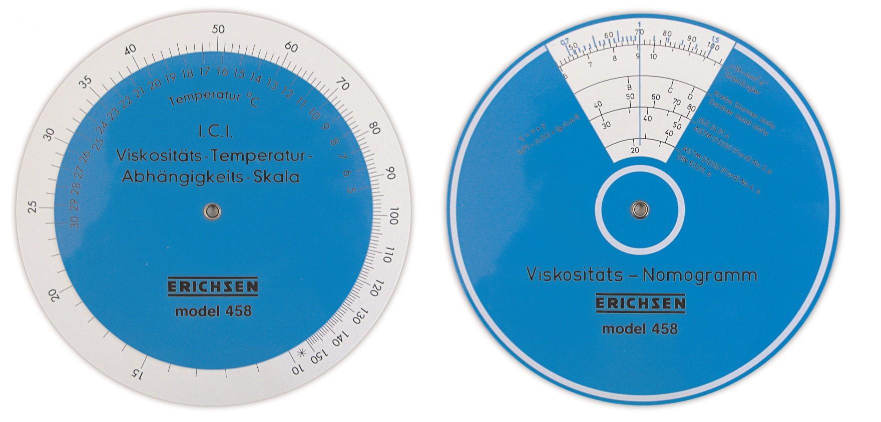 erichsen458粘度和溫度換算盤